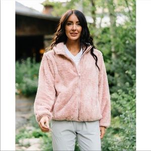 Zyia Active Blush Sherpa Hooded Jacket size large
